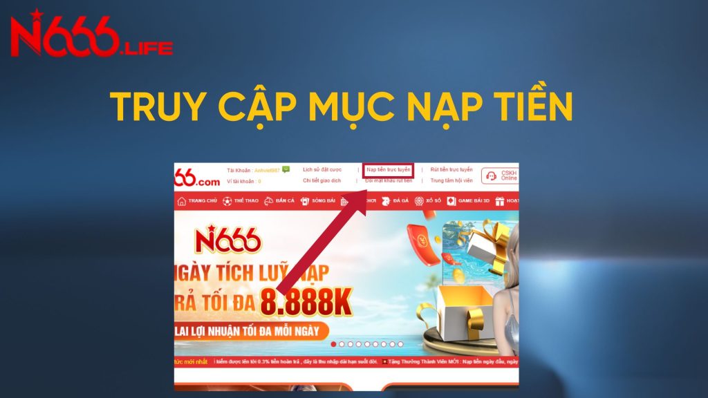 truy cập mục nạp tiền 